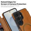 Man Business Leather Magnetic Case for Samsung S26 S25 Ultra Coque S25 Edge FE For Magsafe Faux Leather Cards Slot Phone Cover