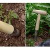 Plant Hole Digger for Planting Garden Seeds Bulbs Planting Tool Handheld Digger with Wooden T-Handle for Tulip Daffodil Saffron Vegetable Seeds