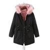 Womens Thick Warm Hooded Cotton Puffer Coat With Faux Fur Trim Plus Size Loose Fit Winter Outerwear Daily Commute