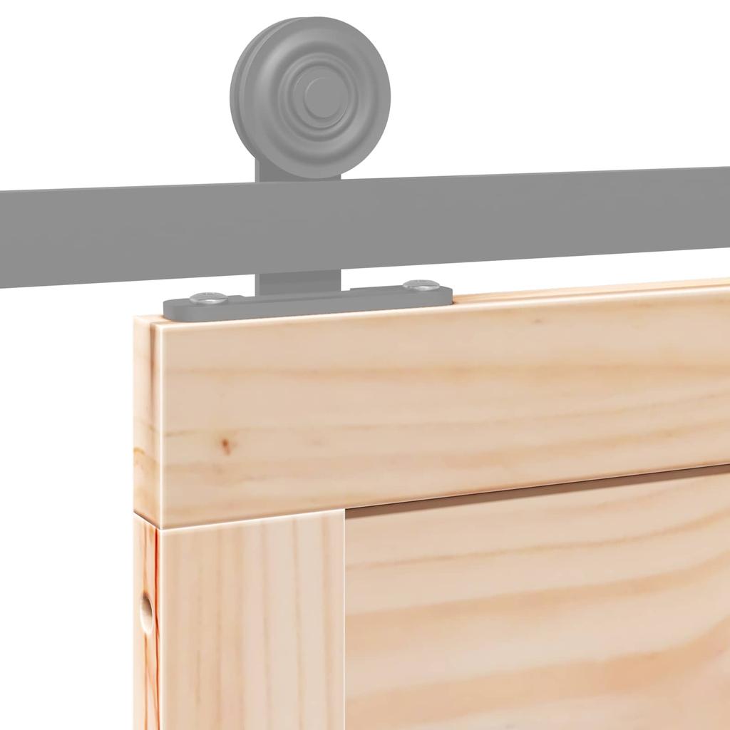 Barn Door Natural 80 x 2.5 x 208 cm Solid Pine Wood
