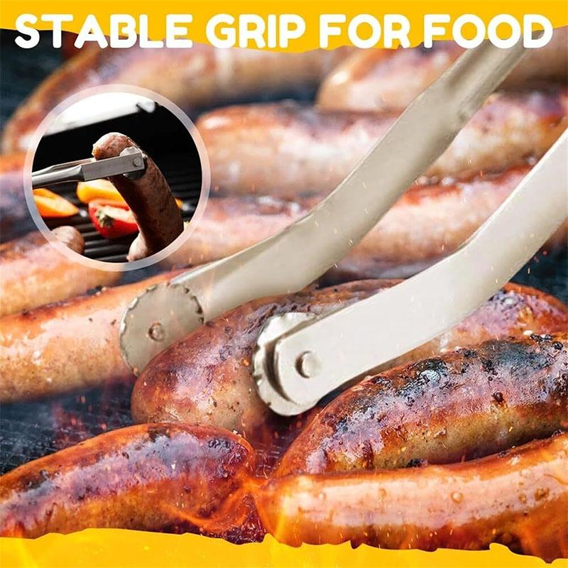 Multipurpose Kitchen Tongs with Long Handle Cooking Tongs Kitchen Sausage Turning Tongs Korean Camping Barbecue Accessories
