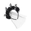 Elegant Rose and Tulle Hair Hoop for Halloween Festivities Adjustable Size Headband Comfortable Hairband Party Ornament