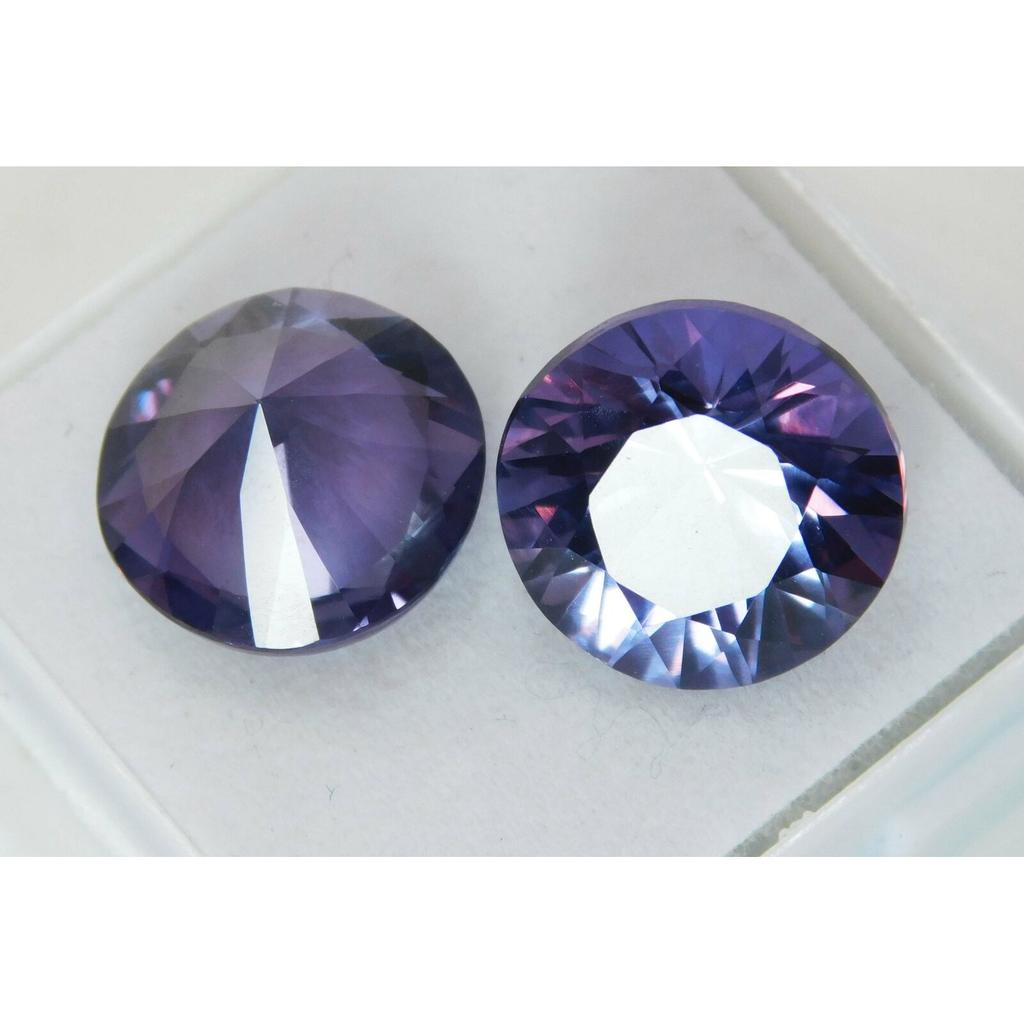 15 Ct Natural COLOR-CHANGE Alexandrite Round Shape CERTIFIED Loose Gemstone Pair