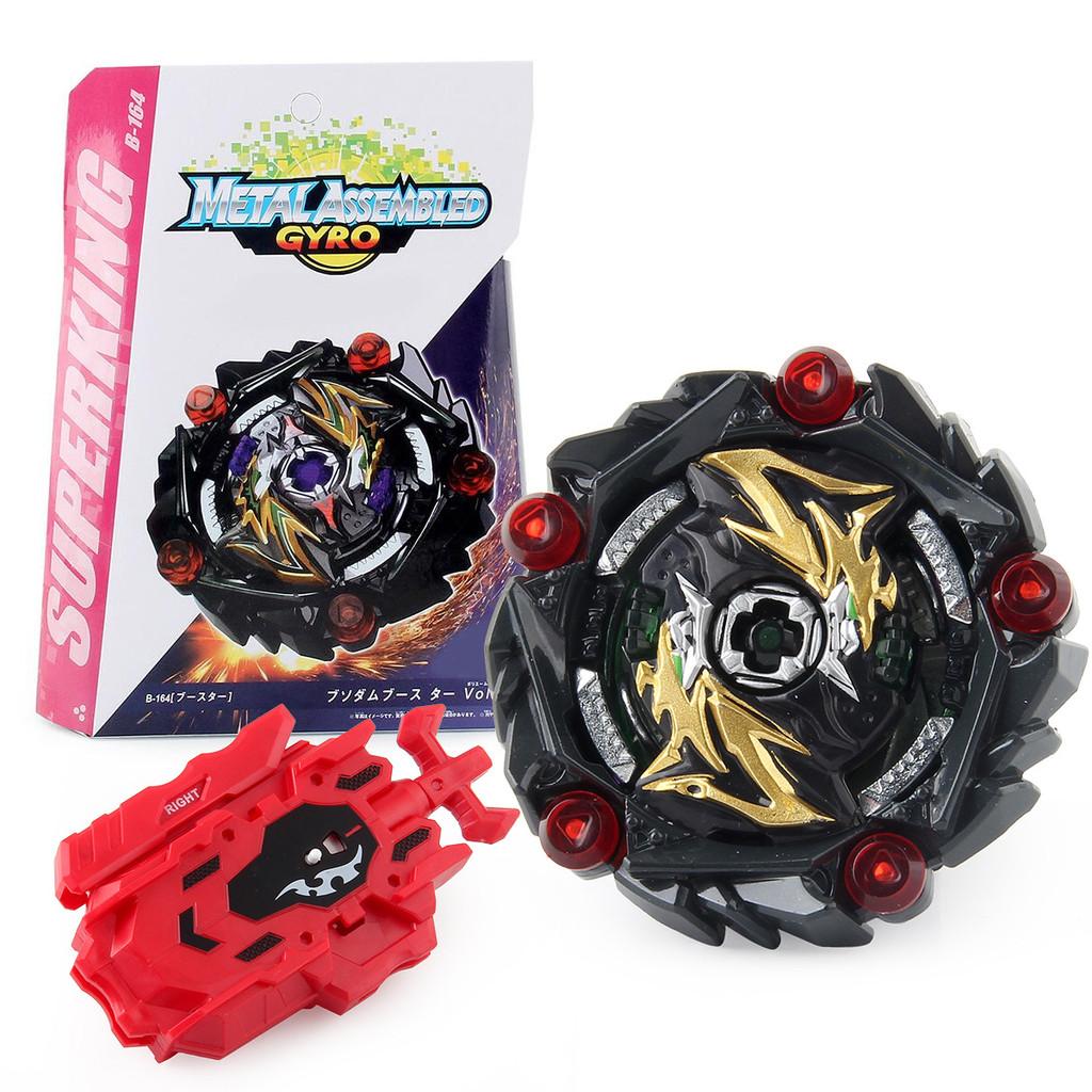 Premium Alloy B-164d Burst Spinning Top Toy With Dual Pull String Launcher Gift Set