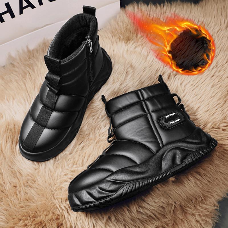Buy Men's Winter New Fleece Lined Snow Boots Casual Slip-On