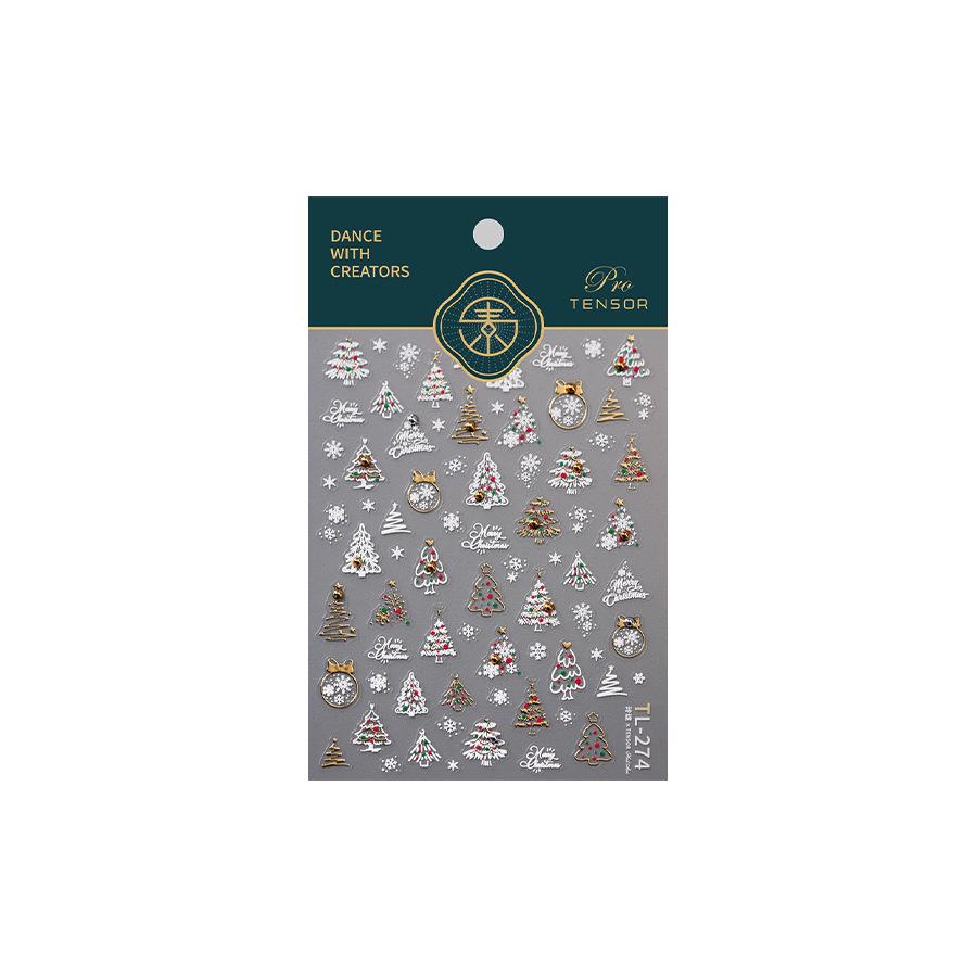 TENSOR Gold Christmas Tree 3D Ferrite Self-Adhesive Nail Sticker TL-274