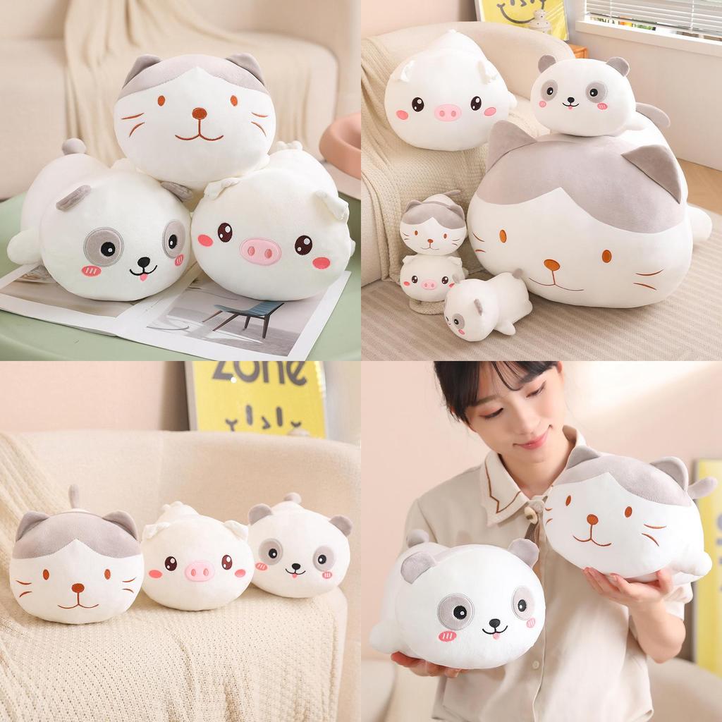 Adorable Dingding Series Plush Pillow Soft Cartoon Stuffed Toy For Girls Panda And Pig