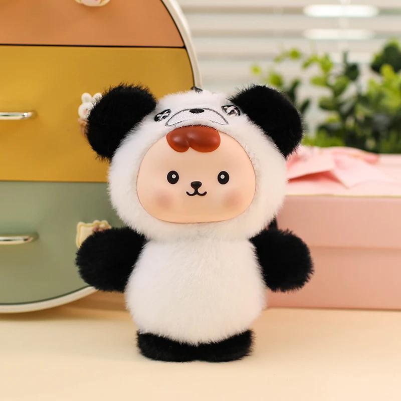 Cartoon Rabbit Panda Cat Dog Elf Plush Toys Cute Baby Animal Pendants Soft Cozy Hanging Decor Car Keychain Backpack Decor