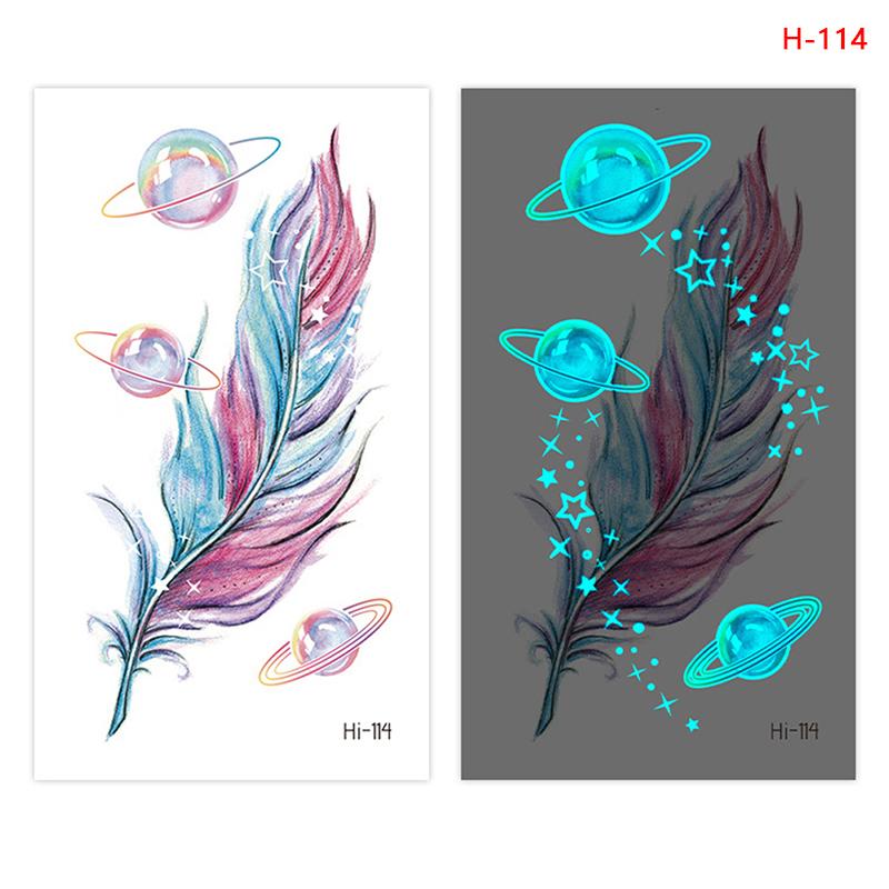 Butterfly Nightglow ajutise tätoveeringuga naiste kehakunstiga maalimise käe tätoveeringu kleebis