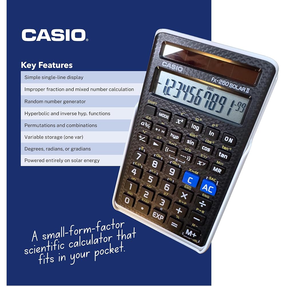 CASIO fx-260 SOLAR II Scientific Calculator (Black)