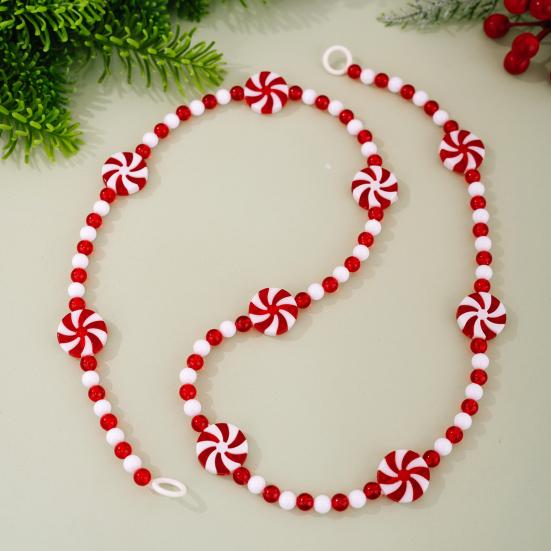 Christmas Candy Garland Plastic Peppermint Candy Bead Christmas Tree Garland for Xmas Tree Wreath Fireplace Holiday Party Supplies