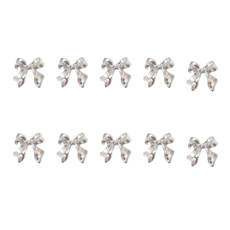Metal Nail Art Studs 3D Metal Nail Art Jewelry Ribbon Bowknot Nail Charms for Nail Art Decoration Nail Accessories