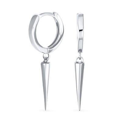 Punk Rocker Goth Biker Jewelry Arrow Charm Huggie Dangle Dagger Spike Men Mini Hook Earrings for Women Teens Sterling Silver .925