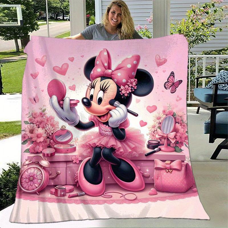 1pc Minnie Printing Blanket - Soft, All-Season Throw for Office Blanket, | Personalized Gift with Adorable Cartoon Design