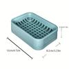 1pc Nordic Creative Soap Dish with Drainage, Double Layer Plastic Rectangular Soap Holder with Lid, Portable Bathroom and Laundry Soap Tray