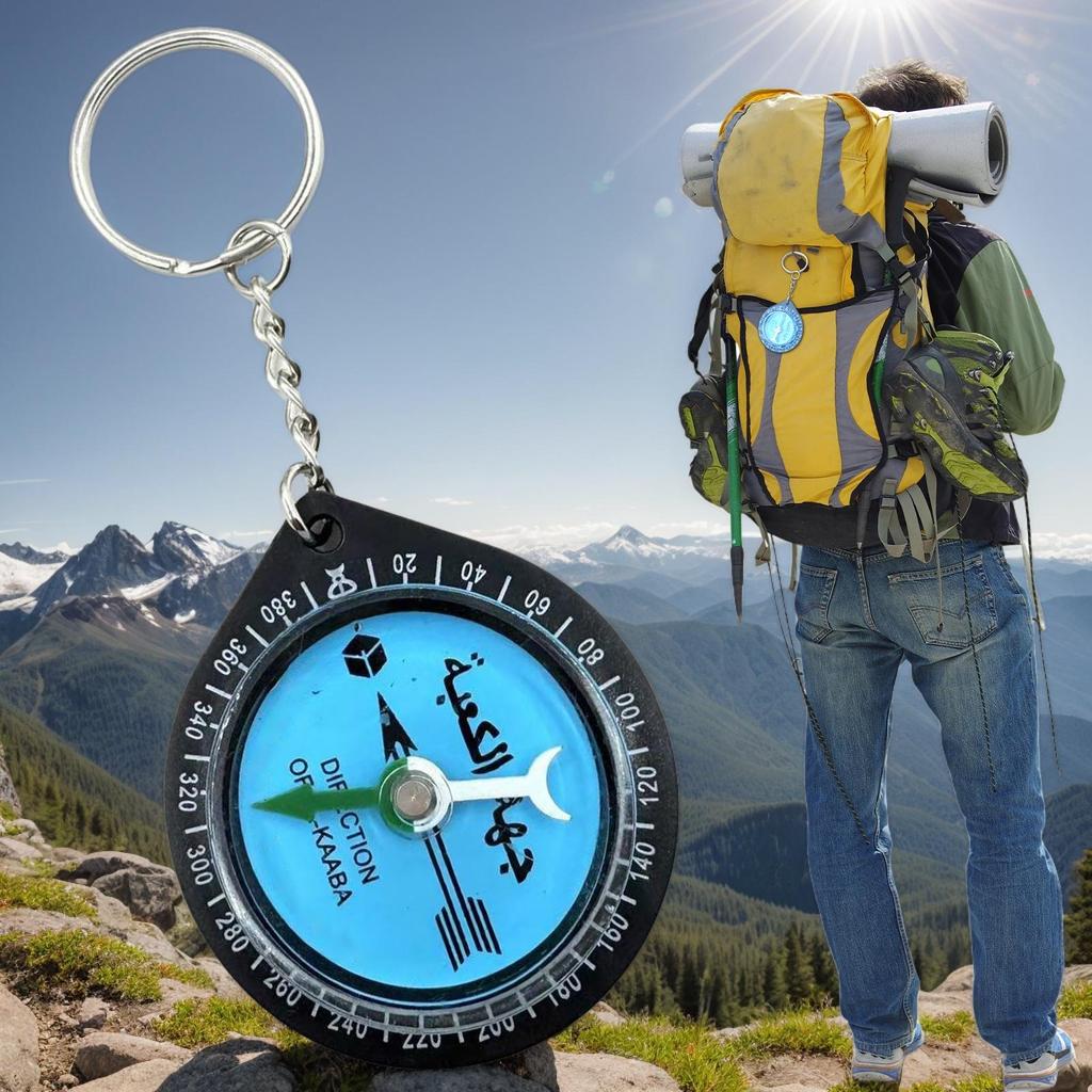 Camping Arabic Compass Keychain Portable Outside Direction Eid Pray Keychain For Camping Exploring Mountaineering