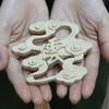 Cloud Wood Carving (Lettering) No. 343, Luxury Version, 10cm X 9cm, Wooden, Shinto Shrine, Cloud, Naamukuma-chan Kobo