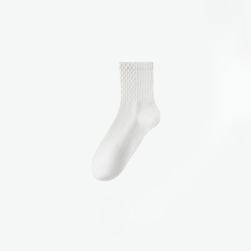 Ladies Autumn Leisure Pure Cotton Tea Tree Essential Oil Antibacterial Deodorant Wicking Exercise Tube Socks