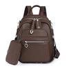 Leather Backpack for Women, Autumn and Winter New Fashion, Lightweight, Large Capacity Commuting Travel Backpack Two-piece Set