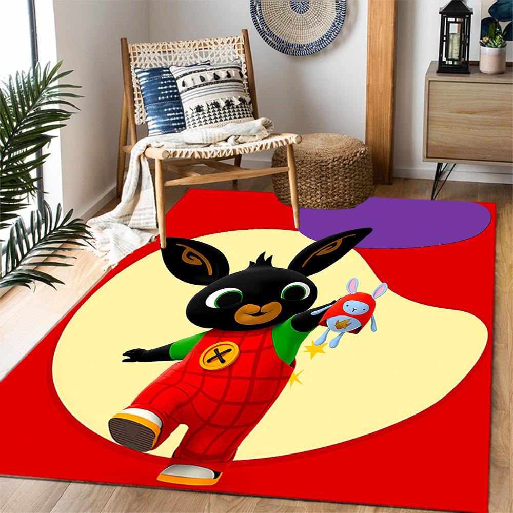 Bing Bunny And Friends Themed Anti-Slip Rugs - Polyester Home Decor, Suitable for Bedrooms, Living Rooms, Doorways, Studios, and Decorations