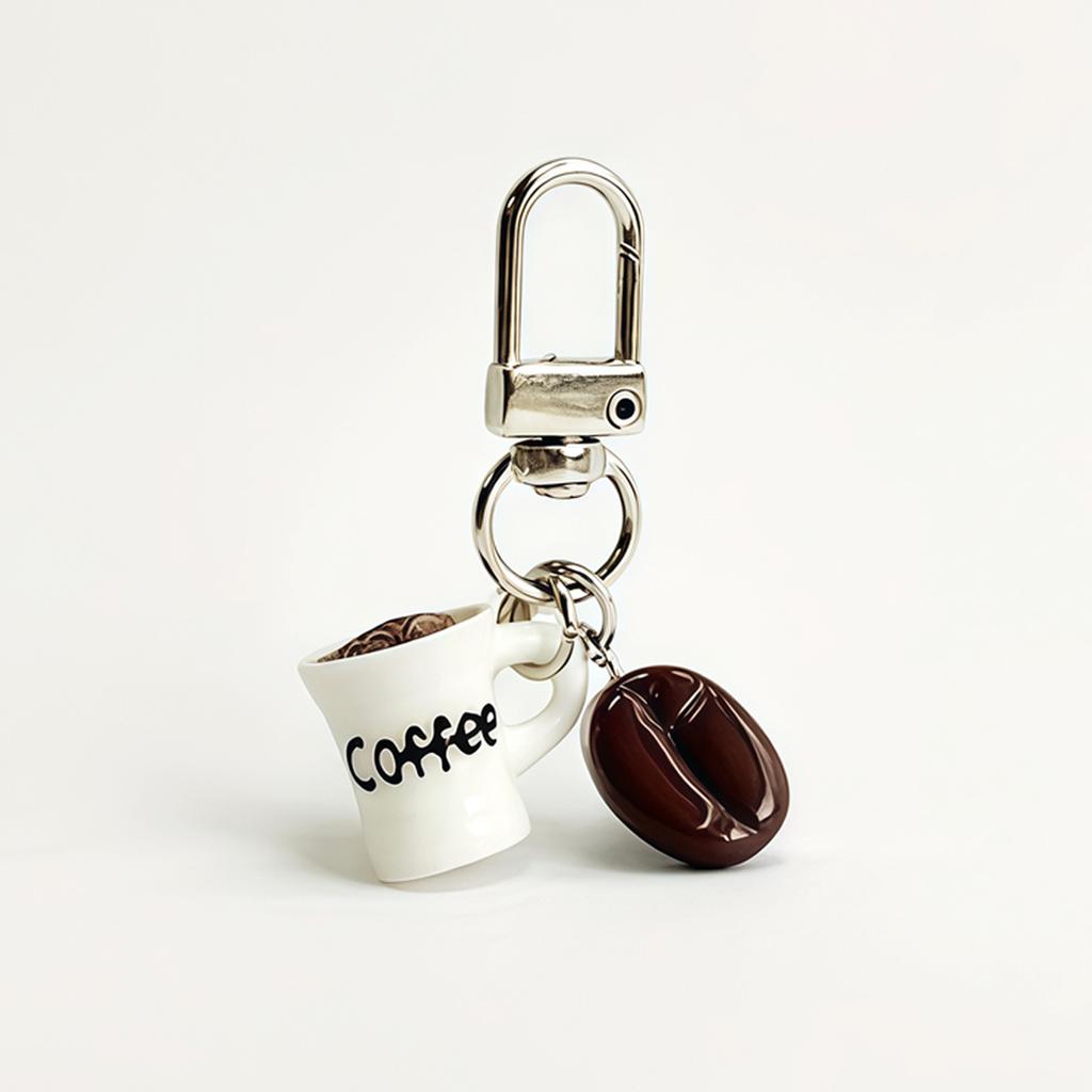 Mini Portachiavi Ciondolo Tazza da Caffè in Resina Decorazione per Borsa Ciondolo per Telefono Regalo per Amanti del Caffè Amici Colleghi Natale