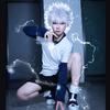 Wetrose Disponibile Costumi Cosplay di Killua Zoldyck Hunter × X Hantaa Kirua Zaoldyeck T-shirt Set Completo Parrucca Halloween Natale Nuovo