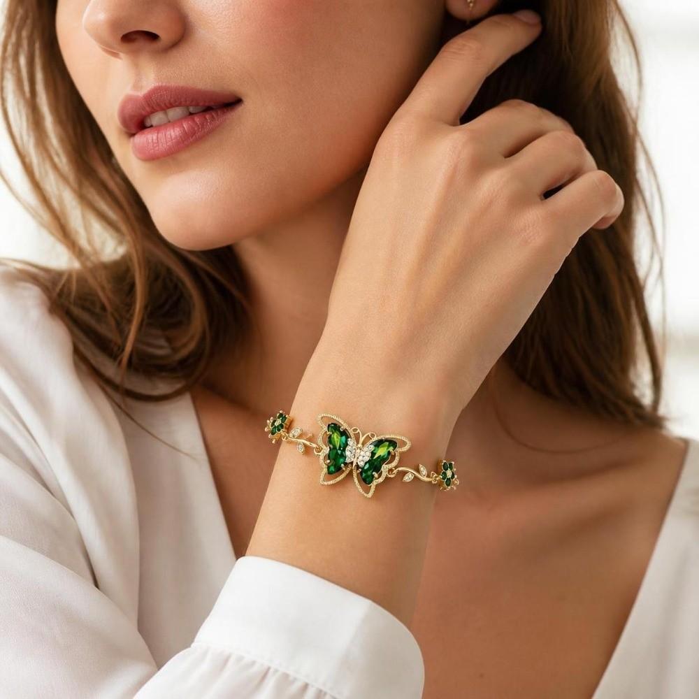 Multicolor Zircon Flower Bracelet Dreamy Aesthetic Flower Rhinestone Bracelet Women