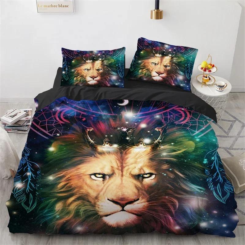 3D Animal Duvet Cover Microfiber Wolf Fox Elk Bedding Set Wild Animals Comforter Cover King Queen For Teen Adults 2/3pcs
