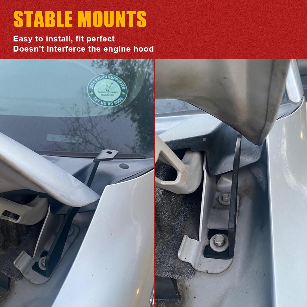 Engine Hood Hinges Led Mounting Ditch Work Cude Pods Lights Bracket Holder for Ford F150 2004-2014 SVT Raptor 2010-2014