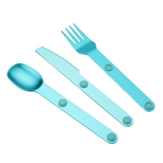 

Магнитный набор столовых приборов из металла, пищевой, без BPA, полированная поверхность синий