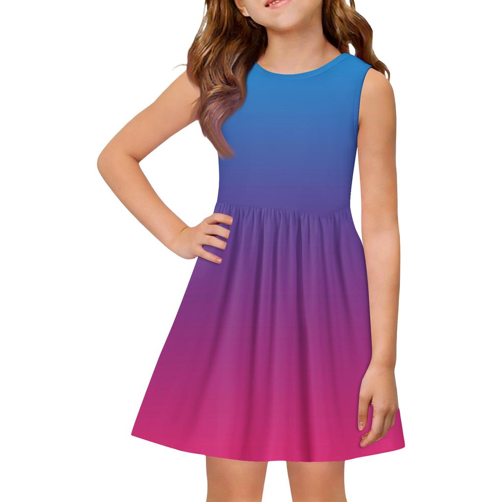 Robe d'été princesse pour filles - Robe avec empiècement débardeur coupe évasée