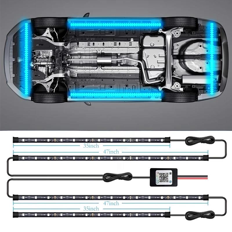 Car Underglow Neon Light Flexible LED Strip Underbody Remote/APP Control RGB Dream Color Auto Decorative Ambient Atmosphere Lamp Neon Lights 4