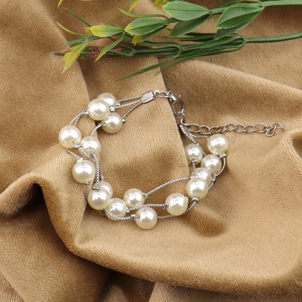 Fashion Multi-Layer Stacked Bracelet Fashion Temperament Light Luxury French Jewelry Three-Layer Bracelet B106