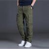 Men's Cotton Cargo Pants - Loose, Multi-Pocket, Straight Leg, Ideal for Spring/Autumn Outdoor Sports