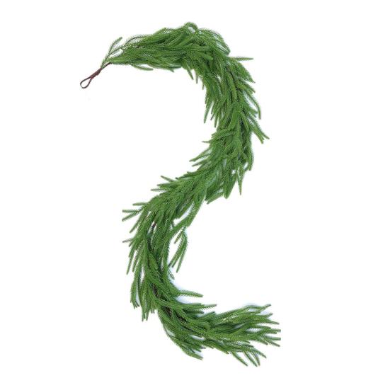 Artificial Pine Garland Realistic Faux Norfolk Pine Garland Real Touch Winter Greenery Garland for Christmas Table Mantle Wall Fireplace Decor