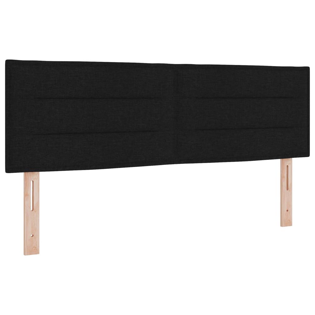Box Spring Bed with Mattress Black 140 X 190 Cm Fabric