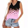Dámský módní ležérní letní top bez rukávů s výstřihem do V a květinovým potiskem