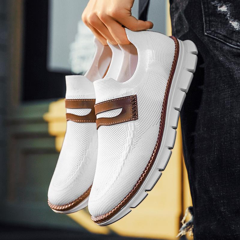Versatile Fly-woven Shoes Fashion Casual Shoes Summer New One-pedal Lazy Men's Shoes Comfortable Large Size Loafers