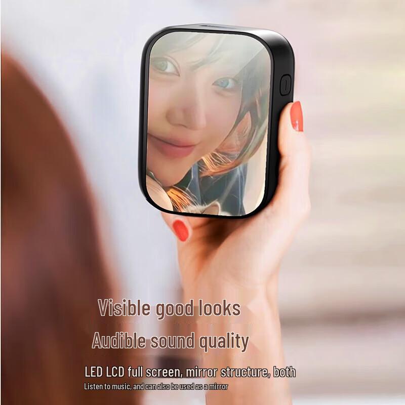 Newmine BT516 Mini Mirror Alarm Clock Bluetooth Speaker