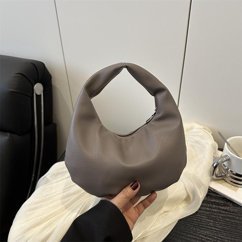 Yogodlns Simple Solid Color Clutch Bags Pu Leather Women Underarm Hobo Bag Commute Small Handbags For Ladies