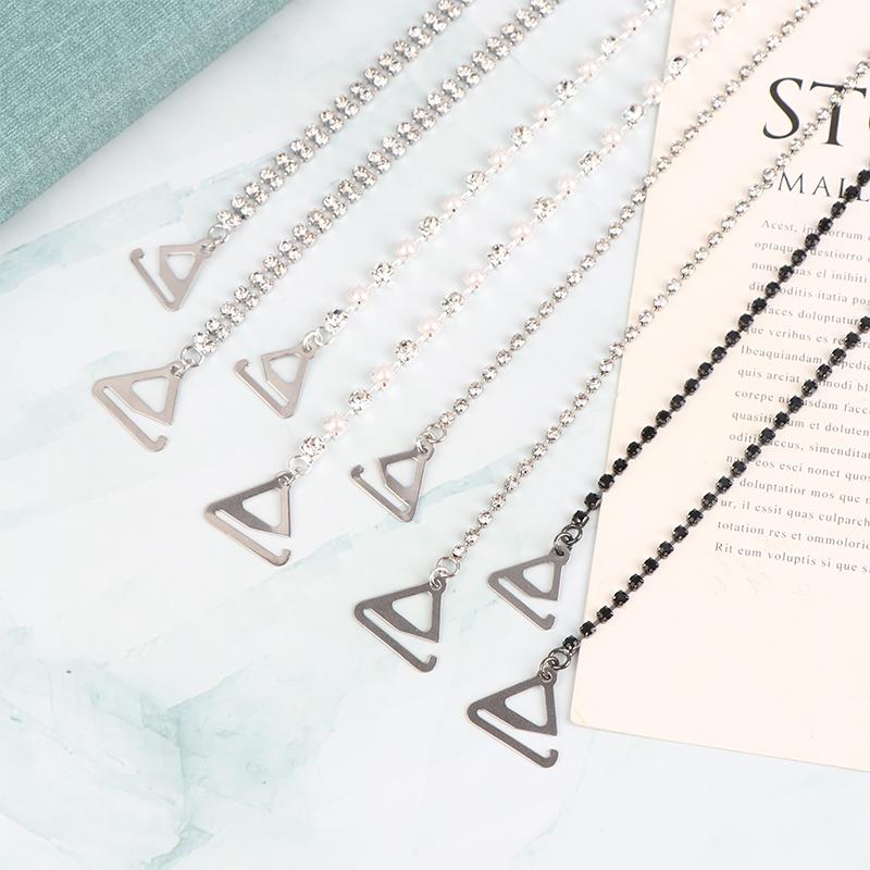 1 Paar Strass BH-Träger Unsichtbare Metall Unterwäscheträger Rutschfest Schulter Verstellbar Lingerie BH Halter Zubehör