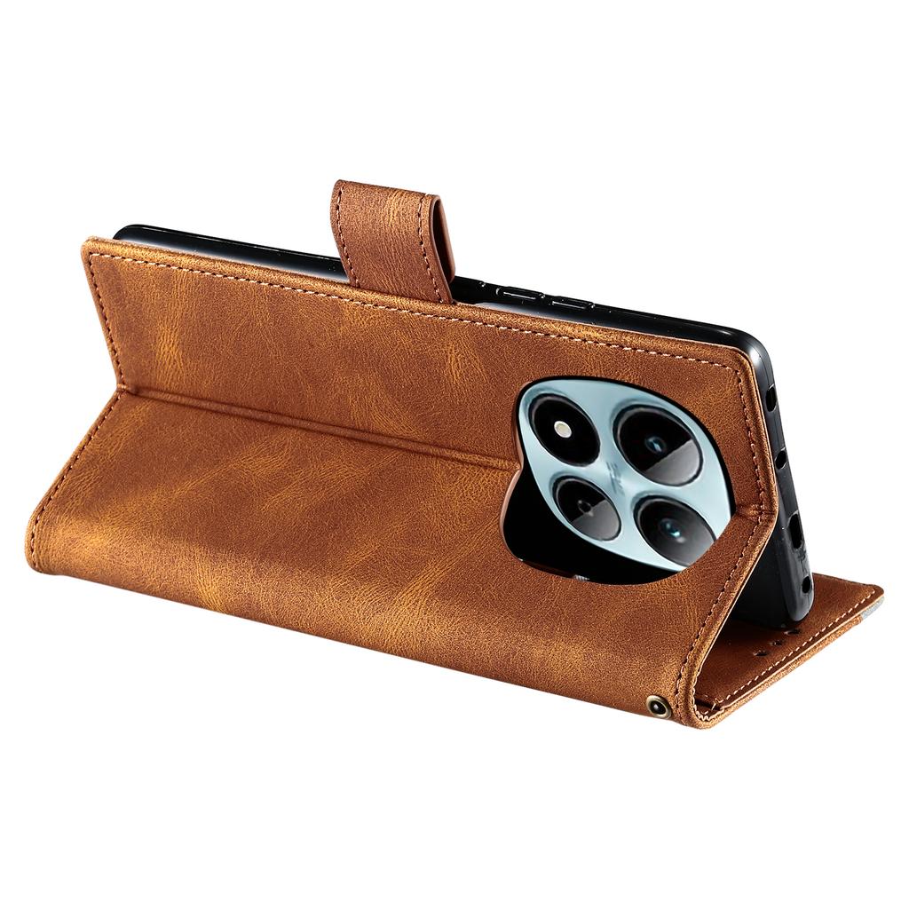 For Xiaomi Redmi Note 15 Pro 4G (Global) Leather Case Splicing Stitching Wallet Phone Cover with Wrist Strap