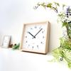 KATOMOKU square clock Maple wall clock with continuous second radio H. km-37HM hand, approx. 25.7cm (SKP clock)