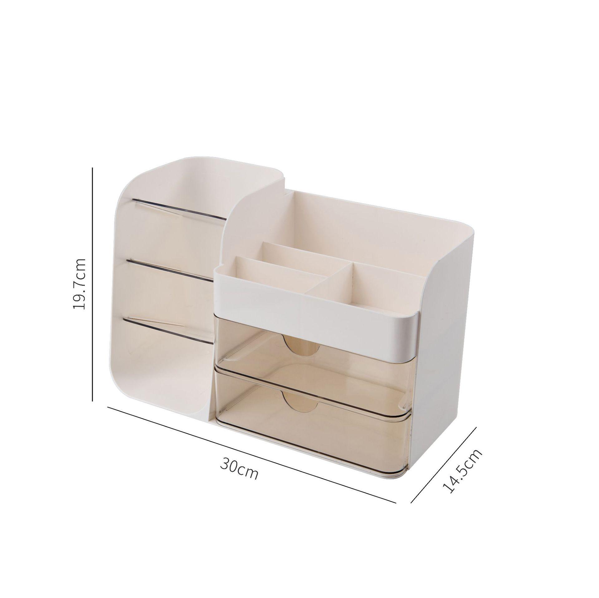 Large Capacity Cosmetics Organizer: Angled Pen Holder, Lipstick, and Eyebrow Pencil Storage for Vanity Tables белый