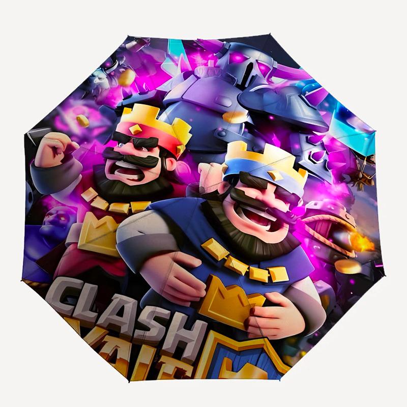 Clash Royale, Royal Battle Automatic Opening and Closing, 8 Rib Structure Portable Umbrella, Suitable for Men and Women In All Seasons Perf