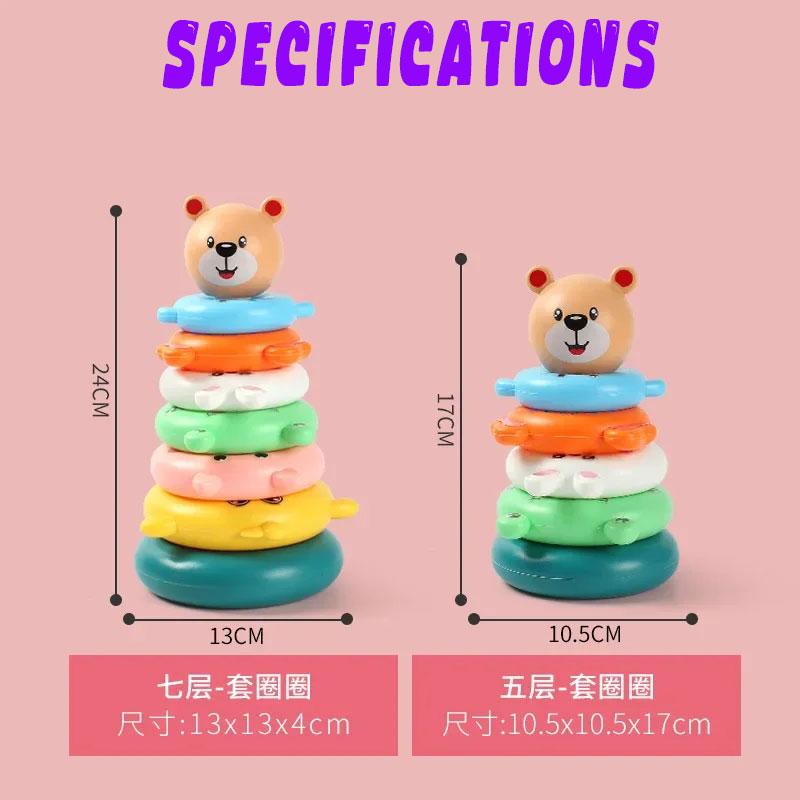 Non-Toxic New Baby Toys 0-12 Montns Puzzle Pyramid Tower Cup Stacking Toys Montessori Educational Beach Kids Pool Bathtub Toy Kids Gift