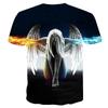 Exquisite Fire Ice Wings Angel Printed 3d T-shirts With Hip Hop Flair For Trendsetters