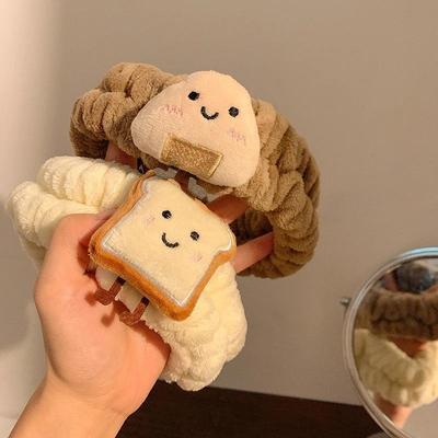 Süßes Stirnband in Form eines Brotreisballs zum Waschen des Gesichts, Hautpflege, Haarband, elastische Haarbänder, feuchtigkeitsbeständiges Haarband, Kopfbedeckung für Mädchen