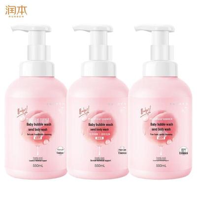 Runben Kids Bubble Shampoo & Duschgel - Pfirsichblatt (3x550ml)