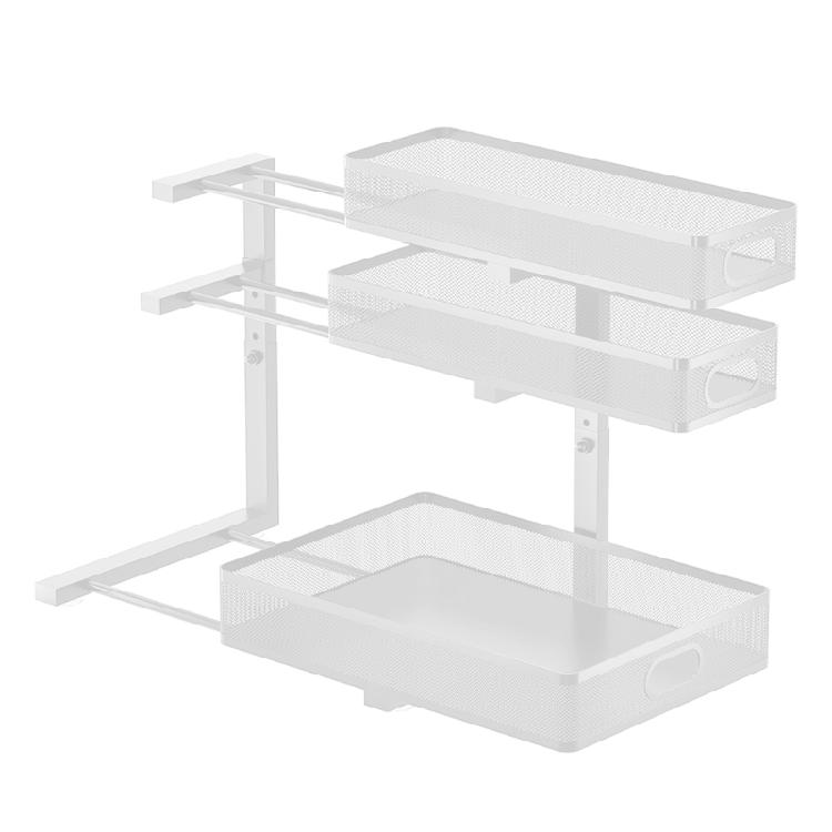 Thick Steel Beneath Counter Shelf System With Sliding Layers And High Weight Capacity For Effective Home Storage белый 4630₽